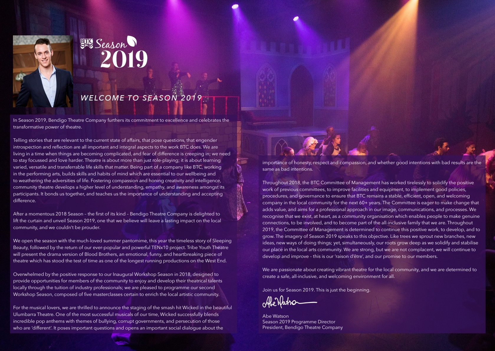 Season 2019 · programme message