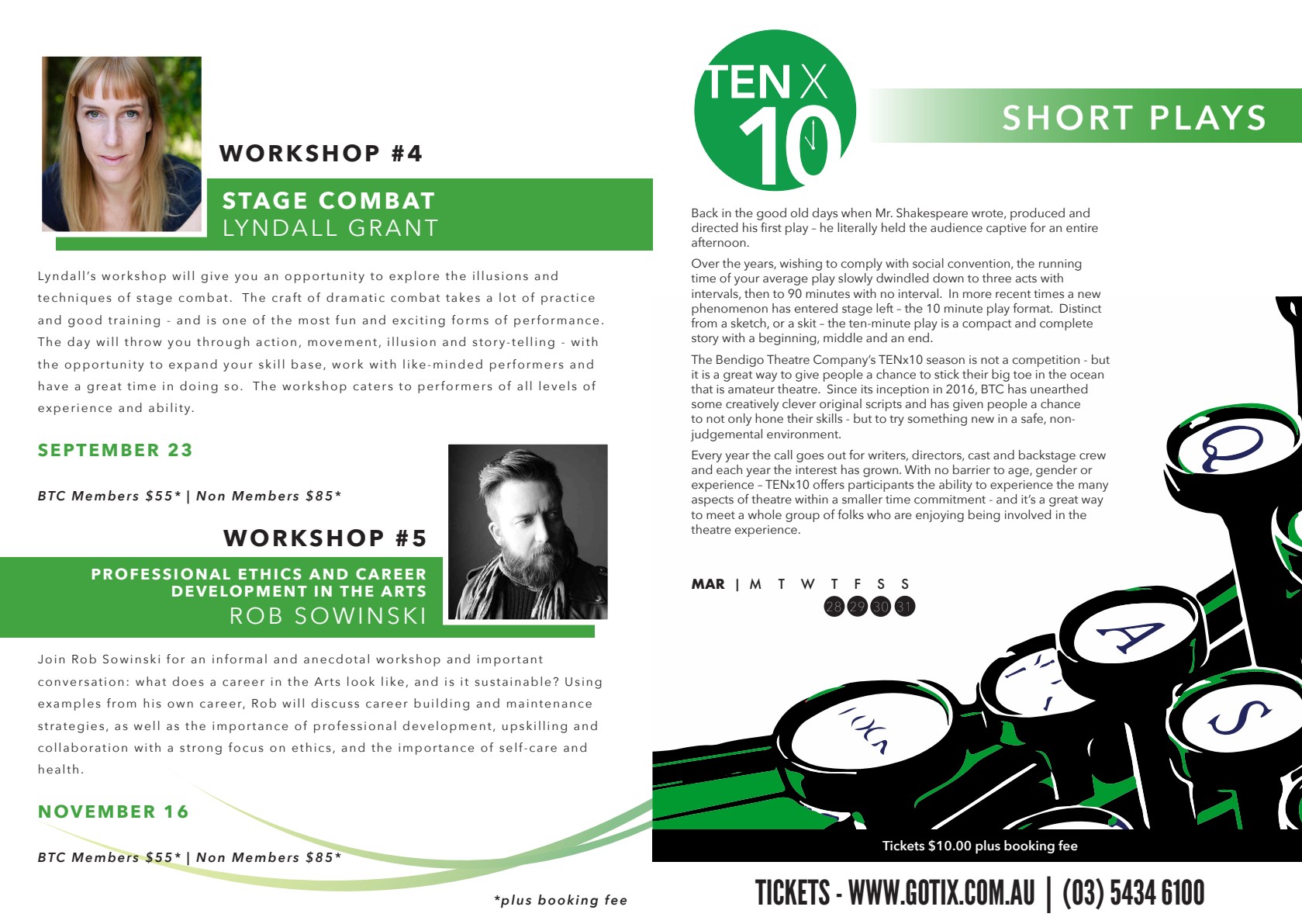 Season 2019 · TENx10 and workshops