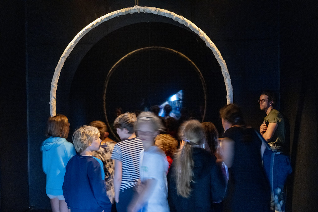 Visitors gathered inside the Australian ECR installation