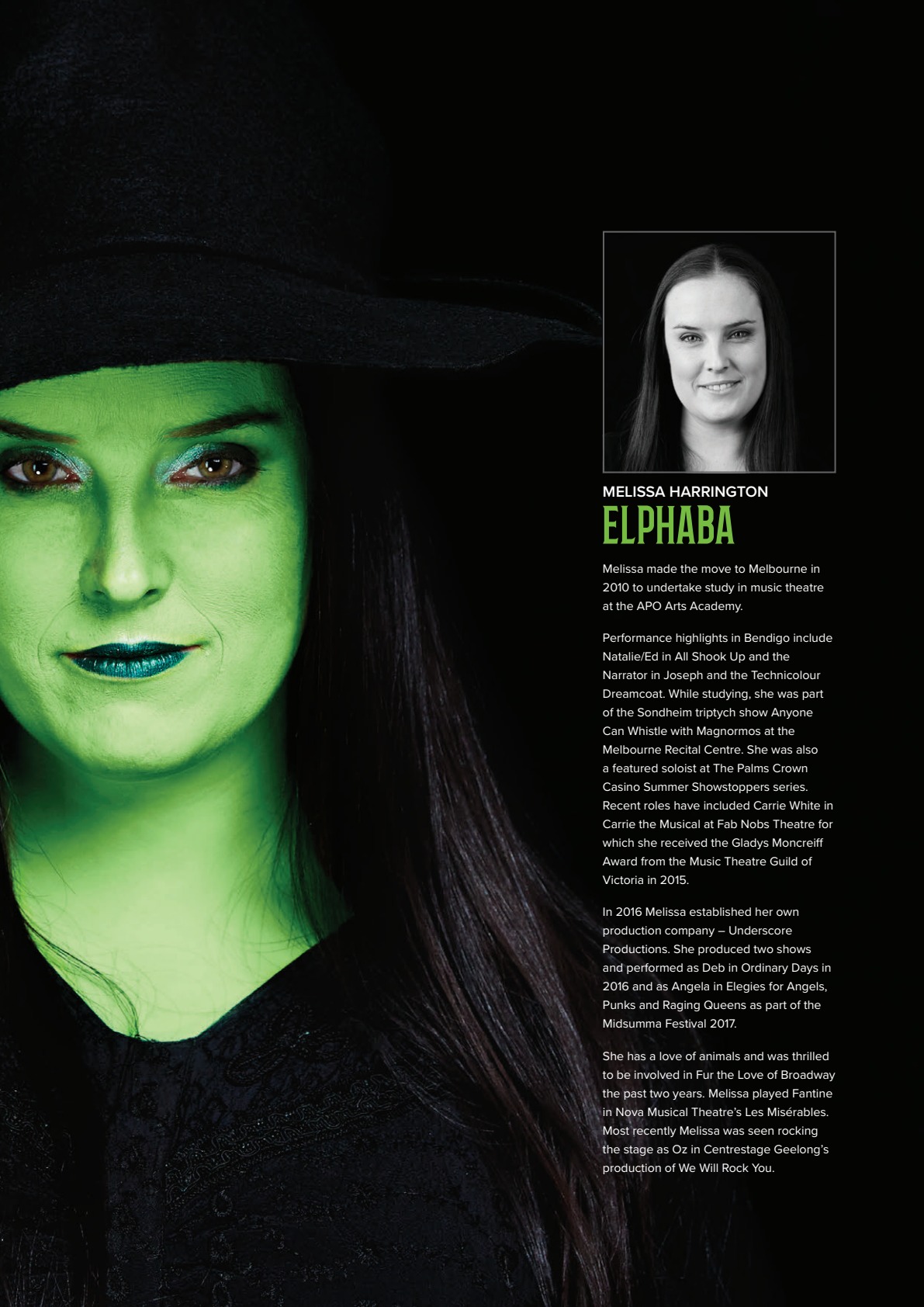 Elphaba performer profile